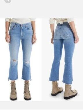 Mother Jeans Sz 31 The Insider Crop Step Fray Thrilling Shots